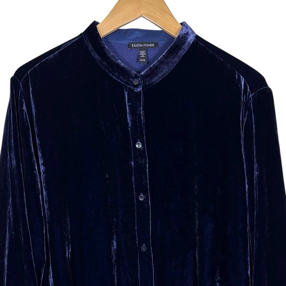 Eileen Fisher Velvet Tunic Top Purple XL - Picture 4 of 10